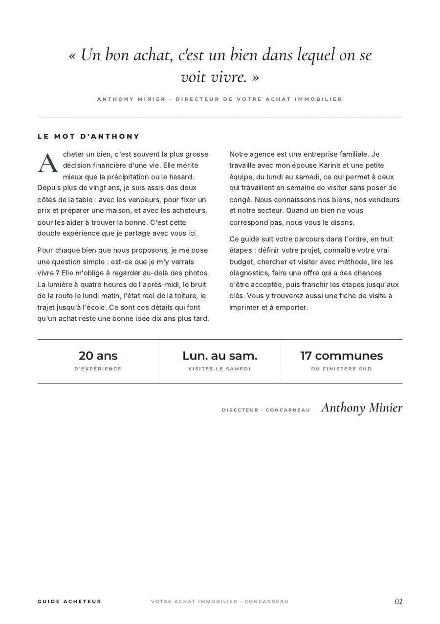Page du guide : Le mot d'Anthony