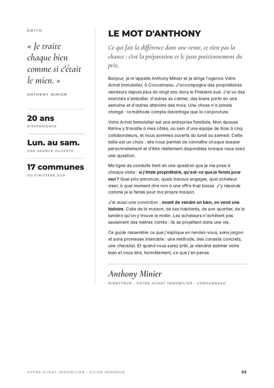 Page du guide : Le mot d'Anthony